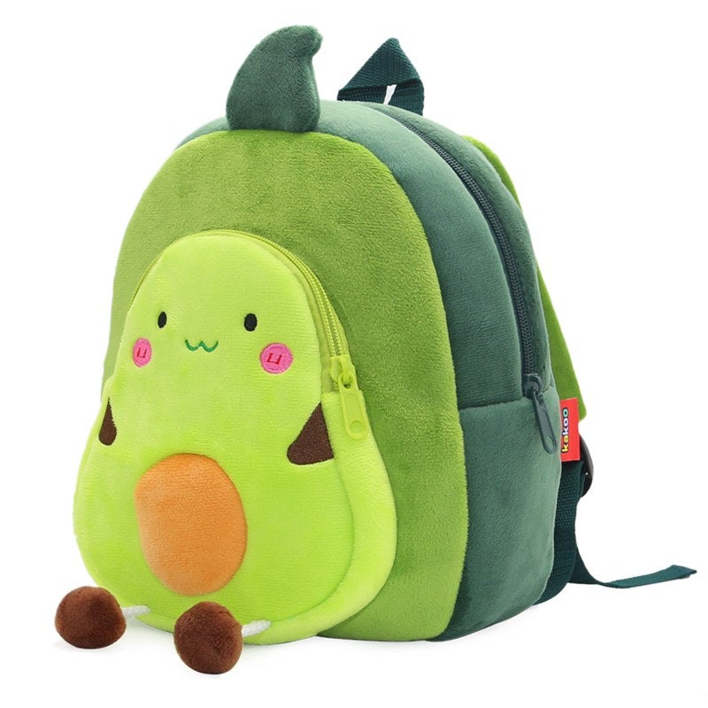 Plush Kids Backpack, Avocado Fruit Design, Soft Lightweight School Bag for Toddlers and Preschool Kids - Image 3