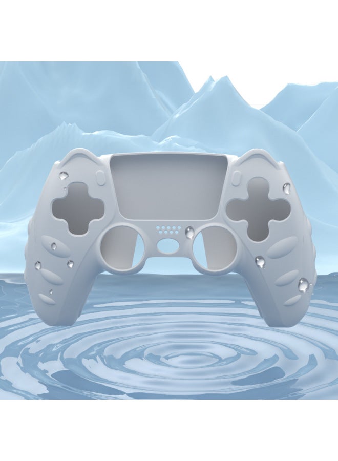 PS5 Handle Silicone Protective Cover Soft And Comfortable Cartoon Cute With Rocker Cap And Sticker Anti-pink Circle Ns Accessories-Product Color:Gray - Image 4