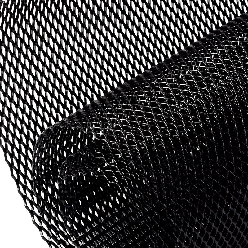 AggAuto Universal 40x13 Car Grill Mesh 100x33cm Aluminum Alloy Automotive Grille Insert Bumper 5x10mm Rhombic Hole One of the Most Multifunctional Shape Grids Black