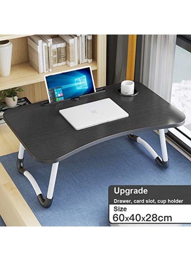 Generic Home Office Lap Desk with Storage Drawer, Cup and Phone Holder, Bed Tray Table, 23.6" Foldable Laptop Desk, Laptop Stand for Working, Writing, Gaming and Drawing - Image 4