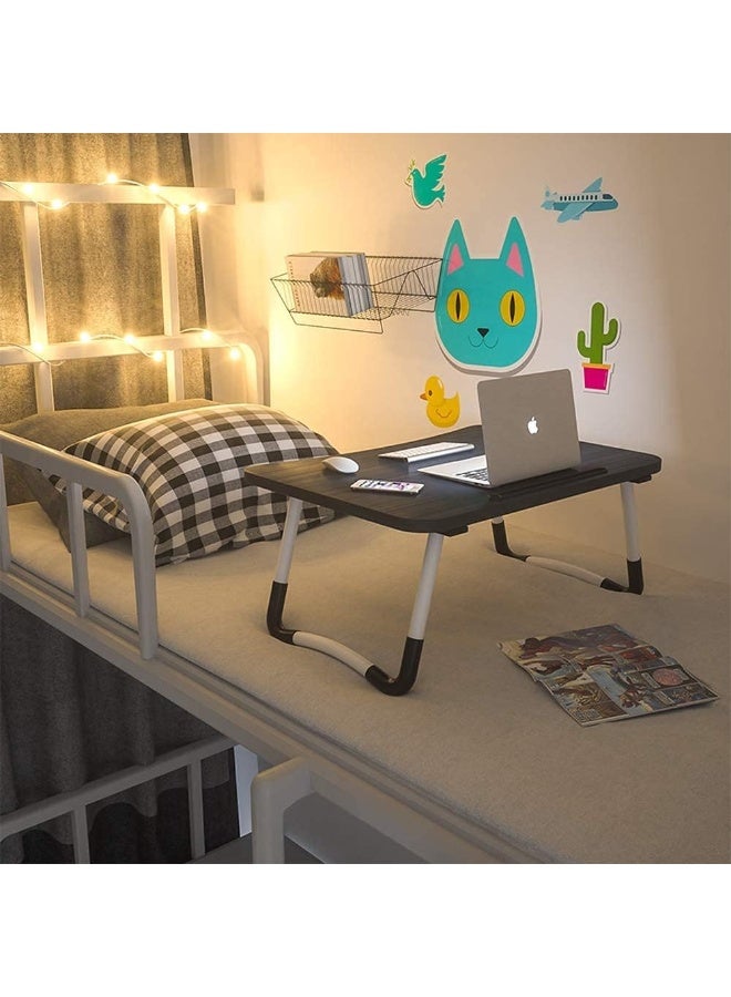 Generic Home Office Lap Desk with Storage Drawer, Cup and Phone Holder, Bed Tray Table, 23.6" Foldable Laptop Desk, Laptop Stand for Working, Writing, Gaming and Drawing - Image 3