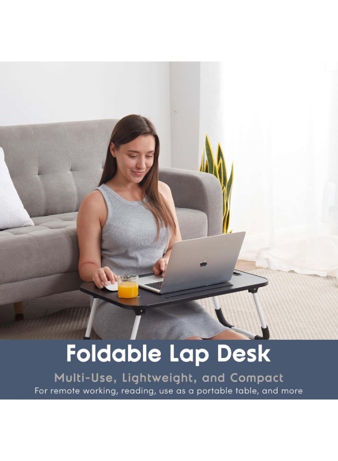 Generic Home Office Lap Desk with Storage Drawer, Cup and Phone Holder, Bed Tray Table, 23.6" Foldable Laptop Desk, Laptop Stand for Working, Writing, Gaming and Drawing - Image 5