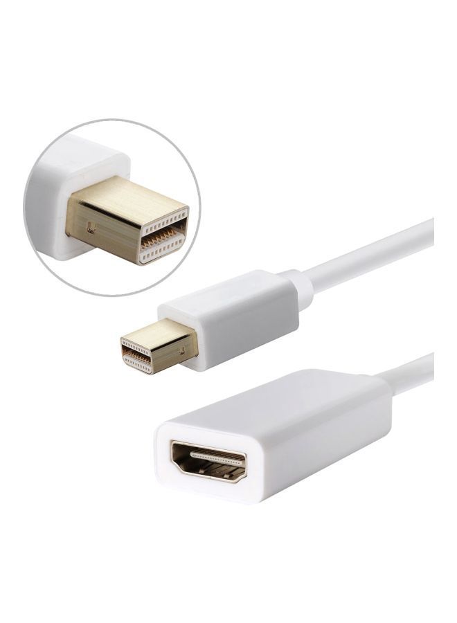 نيبمينينت محول بكابل بمنفذ ميني ديسبلاي بورت إلى HDMI بدقة كاملة الوضوح 1080P أبيض - Image 2