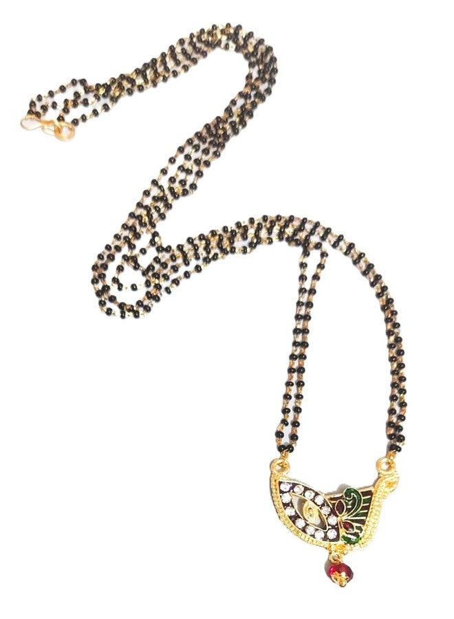 DeLegarde Gold Plated Traditional Mangalsutra Pendant Mala Necklace for Women - Image 2