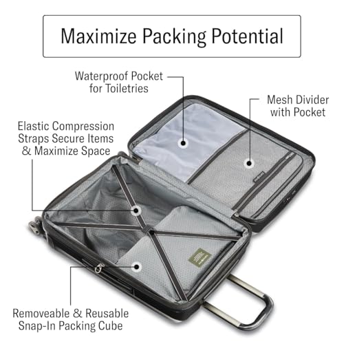 Samsonite Octiv Lightweight Hardshell 20-Inch Carry-On Luggage - Durable & Impact Resistant, 360° Aero Trac Spinner Wheels, Adjustable Telescopic Handle, Expandable Suitcase, TSA Approved Lock, Purple - Image 2