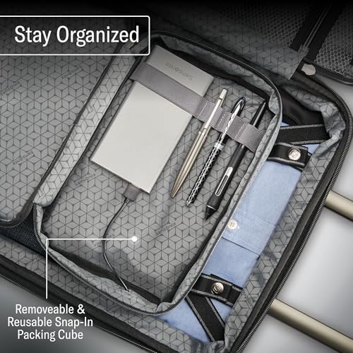 Samsonite Octiv Lightweight Hardshell 20-Inch Carry-On Luggage - Durable & Impact Resistant, 360° Aero Trac Spinner Wheels, Adjustable Telescopic Handle, Expandable Suitcase, TSA Approved Lock, Purple - Image 3