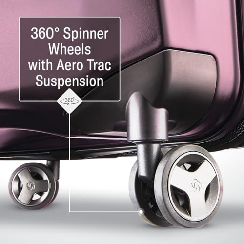 Samsonite Octiv Lightweight Hardshell 20-Inch Carry-On Luggage - Durable & Impact Resistant, 360° Aero Trac Spinner Wheels, Adjustable Telescopic Handle, Expandable Suitcase, TSA Approved Lock, Purple - Image 4