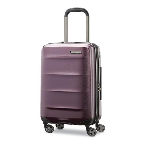 Samsonite Octiv Lightweight Hardshell 20-Inch Carry-On Luggage - Durable & Impact Resistant, 360° Aero Trac Spinner Wheels, Adjustable Telescopic Handle, Expandable Suitcase, TSA Approved Lock, Purple - Image 1