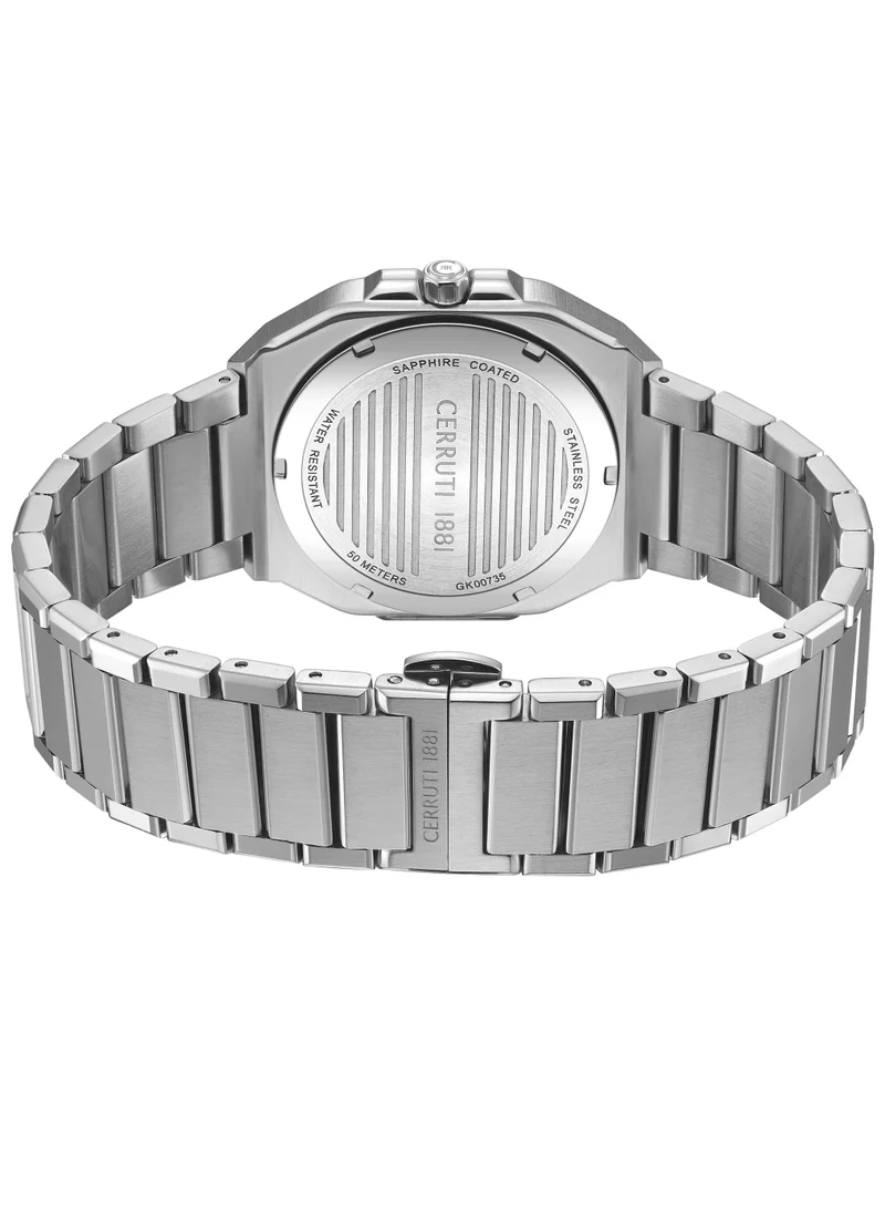CERRUTI 1881 Men's Leadri Multifunction Watch for Men - Squircle Case, Black Dial, White Line Indexes