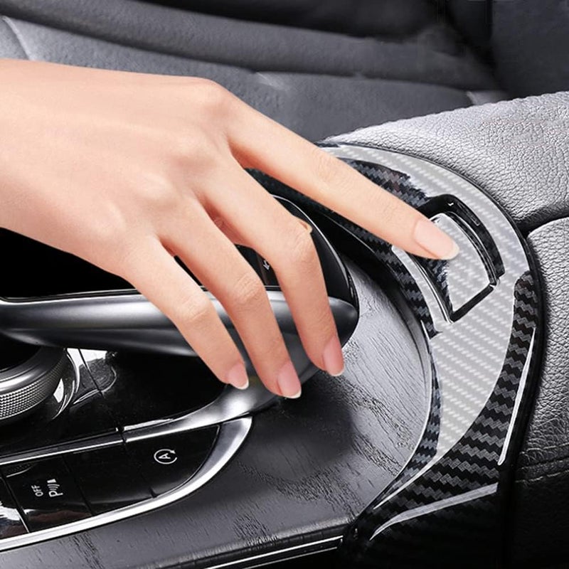 AOKIO Car Interior Center Console Armrest Storage Box Release Button Switch Protective Cover Trim for Mercedes Benz C Class W205 GLC Class X253 Accessories 2015-2022 (Carbon Fiber Color) - Image 4