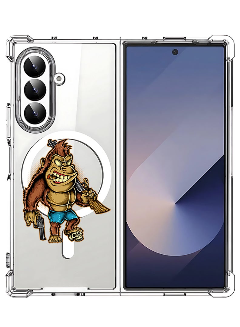 Theodor Magnetic Case for Samsung Galaxy Z Fold 7 Compatible with MagSafe Wireless Charging, Shockproof Phone Bumper Cover Killer kong - Image 1