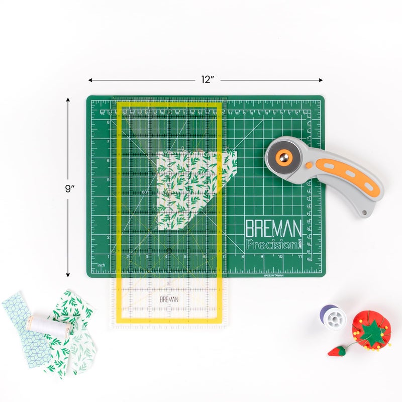 W.A. Portman WA Portman Self Healing Cutting Mat & Rotary Cutter Set â€“ 45mm Rotary Cutter for Fabric with 5 Extra Blades with 9x12 Fabric Cutting Mats for Crafts & 6x12 Acrylic Quilting Rulers â€“ 3pc Sewing Kit - Image 5