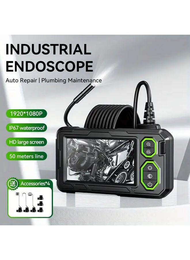 Industrial Endoscope Camera 4 3 Inch HD Screen 50m Cable 8mm Single Lens Rechargeable - Image 2