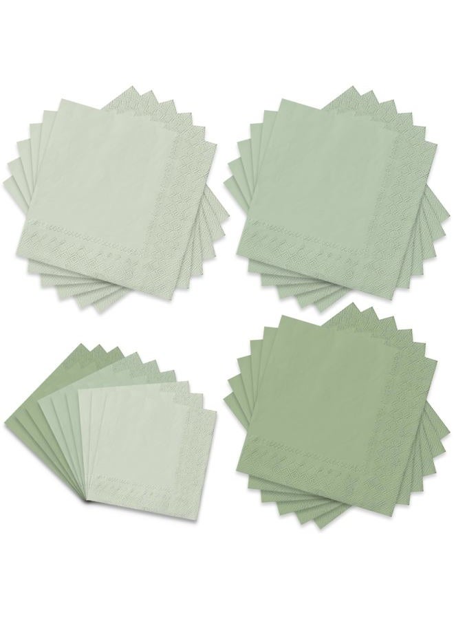 Whaline Sage Green Napkins 3 Colors Dinner Napkins Gradient Green Disposable Paper Napkins Luncheon Napkins for Party Supplies Table Decorations, 60Pcs - Image 1