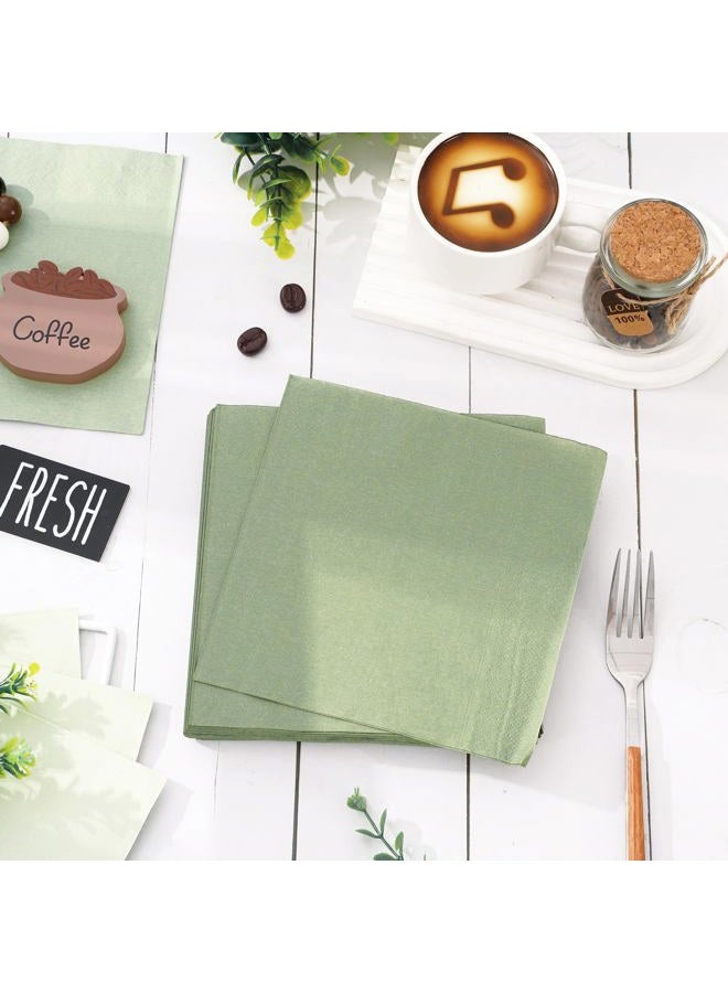 Whaline Sage Green Napkins 3 Colors Dinner Napkins Gradient Green Disposable Paper Napkins Luncheon Napkins for Party Supplies Table Decorations, 60Pcs - Image 3