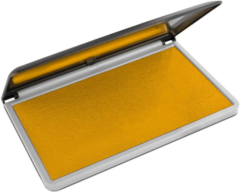 MaxMark Large Premium Dark Yellow Ink Stamp Pad - 3.5" x 6.25" - Quality Felt Pad - Image 1