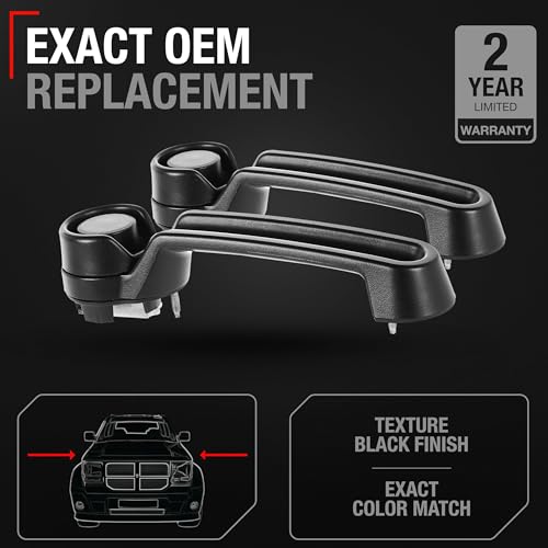 T1A Exterior FrontRear Driver Passenger Door Handle Set Compatible with 20072018 Jeep Wrangler Liberty 20072011 Dodge Nitro Textured Black OEM 4589164AD - Image 3