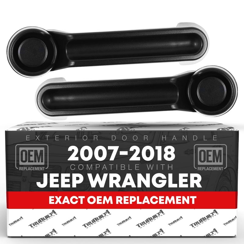 T1A Exterior FrontRear Driver Passenger Door Handle Set Compatible with 20072018 Jeep Wrangler Liberty 20072011 Dodge Nitro Textured Black OEM 4589164AD - Image 2