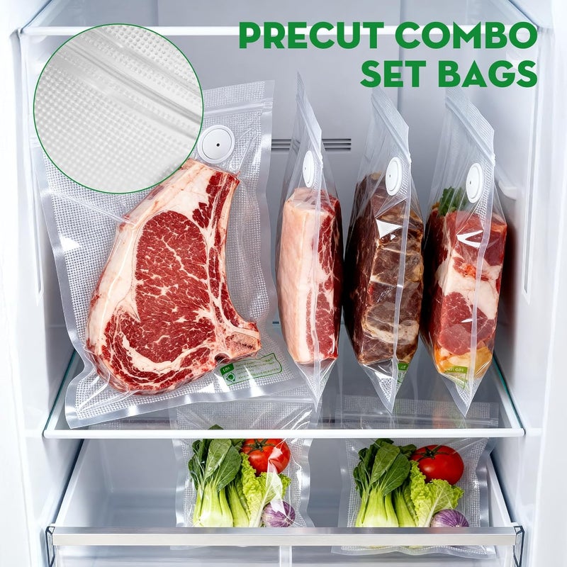 Innoworld أكياس ختم فراغ قابلة لإعادة الاستخدام للطعام، 30 كيس صغير خالي من BPA (8.7 × 11.8 بوصة، 11.8 × 13.8 بوصة) لتخزين الطعام، مناسبة للفريزر، الميكروويف، مقاومة للروائح، مانعة للتسرب، تناسب أجهزة ختم الفراغ المدمجة. - Image 5
