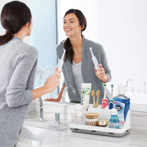 GFWARE Toothbrush Holders for Bathrooms Countertop Organizer - Kids Electric Toothbrush and Toothpaste Holder Detachable 7 Slots Tooth Brush Organization Bathroom Accessories Storage Vanity, White - Image 2
