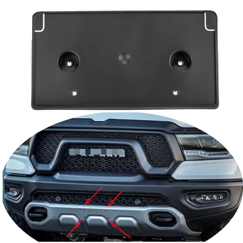 znakeauto Front Plate License Bracket Front License Plate Holder Kits Compatible with Dodge RAM 1500 Rebel and TRX 2019-2024, Replacement 68274219AD, Partslink CH1068153（ RAM Rebel and TRX,ONLY ） - Image 1