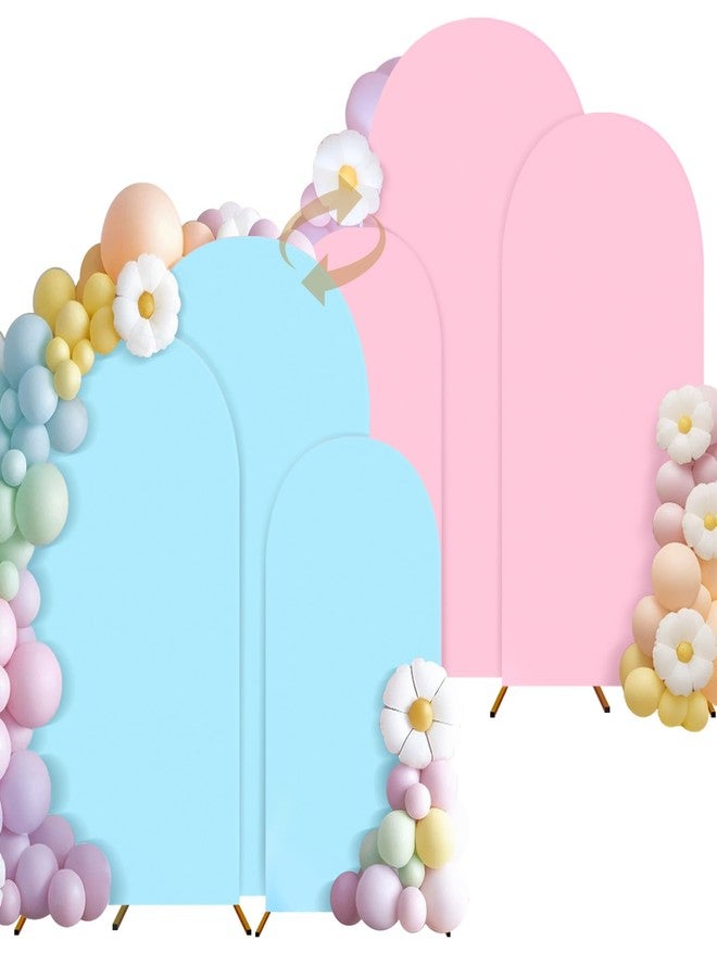 OurWarm Arch Wall Backdrop Round Top Backdrop Cover Solid Color Round Top Arch Frame Cover 2-Sided Fit Backdrop Stand for Wedding Baby Shower Birthday Bridal Shower Event Party Decor Prop - Image 1