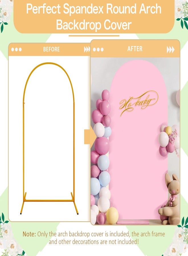 OurWarm Arch Wall Backdrop Round Top Backdrop Cover Solid Color Round Top Arch Frame Cover 2-Sided Fit Backdrop Stand for Wedding Baby Shower Birthday Bridal Shower Event Party Decor Prop - Image 5