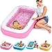 GRIP A POOL 3in1 Premium Inflatable Kiddie Pool Ball Pit Tanning Pool Soft Cushioned Floor Handles Drain Shallow Rectangular Blow Up Swimming Pool for Kids Small Backyard Tanning Pool 65x39x10 - Image 3