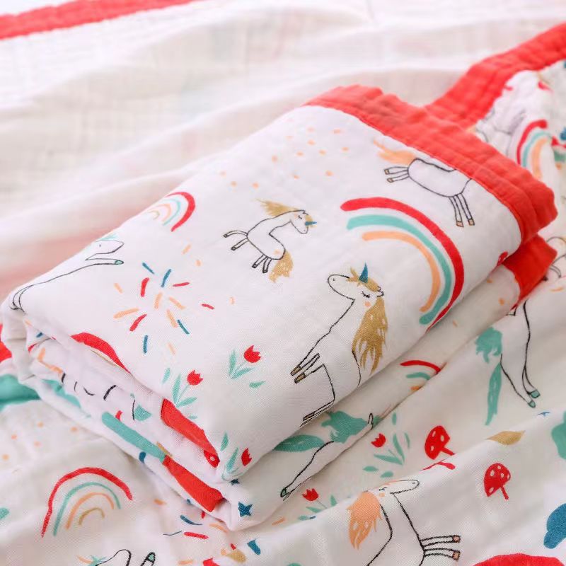 إسكدنيا Six-layer gauze cotton children's quilt cartoon printing baby bath towel thick absorbent factory wholesale summer quilt - Image 3
