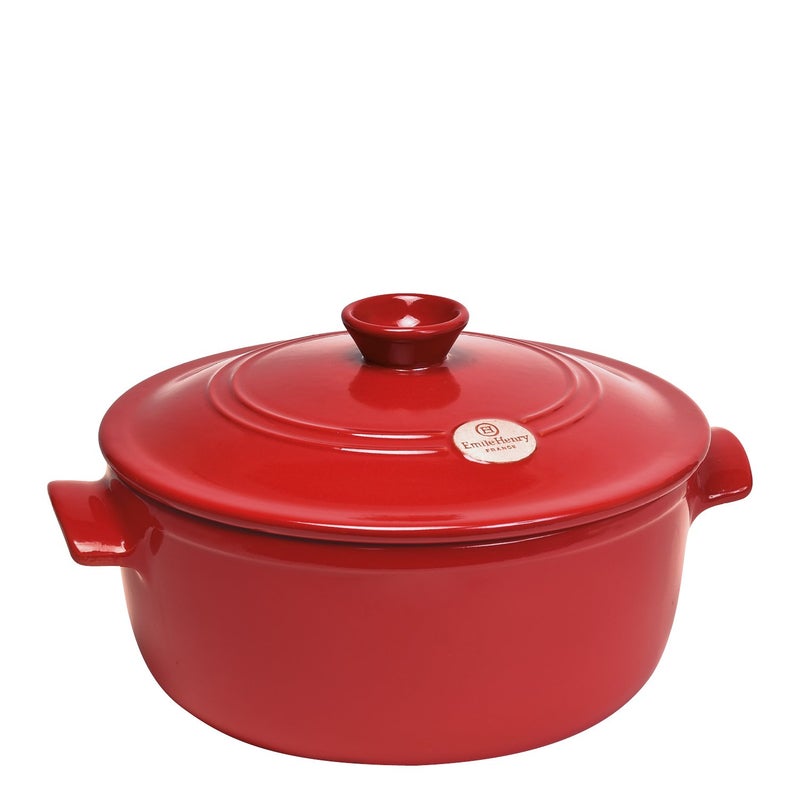Emile Henry Emile Henry Flame Round Stewpot Dutch Oven 42 Quart Burgundy 