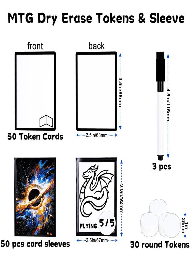 Tinzum 133 PCS Dry Erase MTG Tokens Card, MTG Card Sleeves Accessories - Image 3