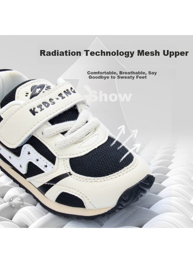 Kids.ing Children's Sneakers, Boys' Spring Campus White Shoes, Forrest Gump Shoes, Girls' Big Kids Breathable Soft-soled Shoes, Black, Size 28 - Image 3