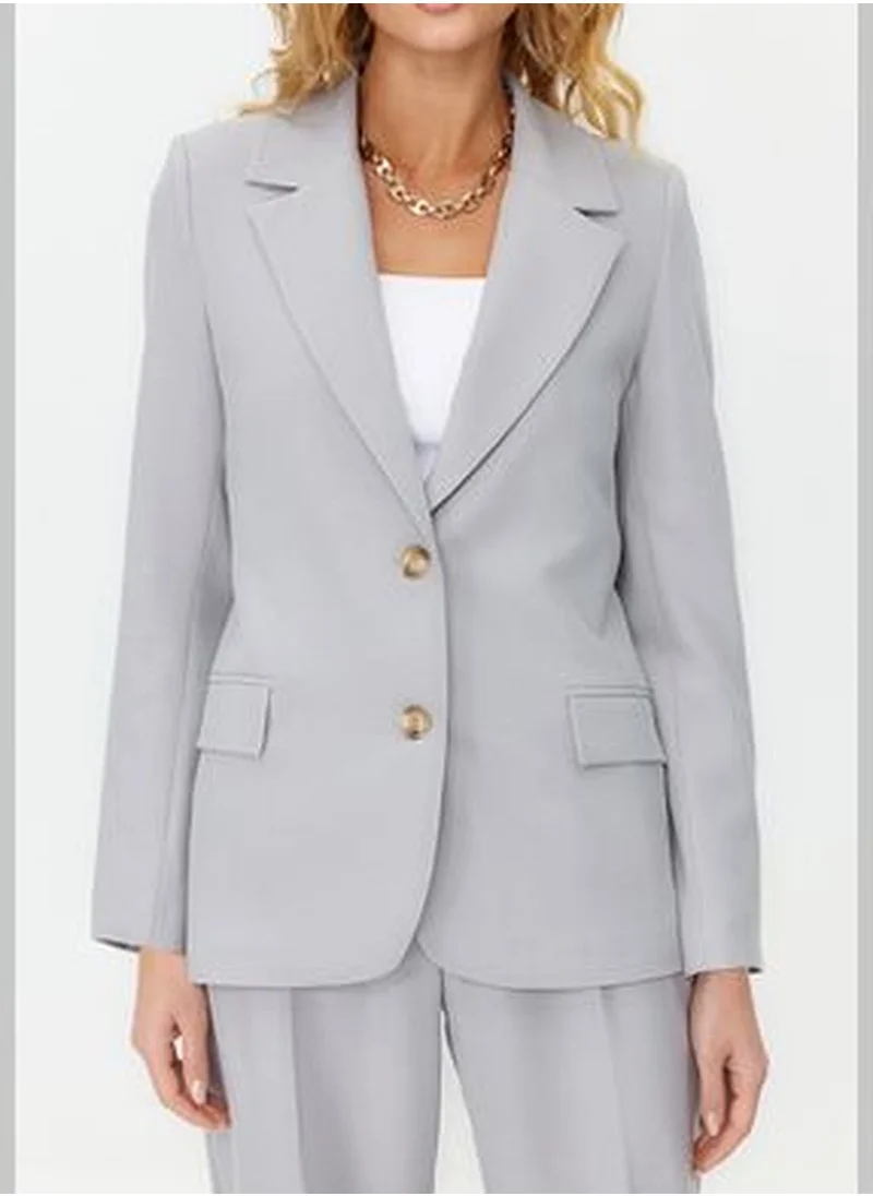 trendyol Gray Blazer Jacket TWOAW23BC00132
