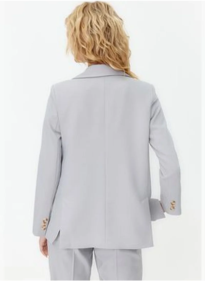 trendyol Gray Blazer Jacket TWOAW23BC00132