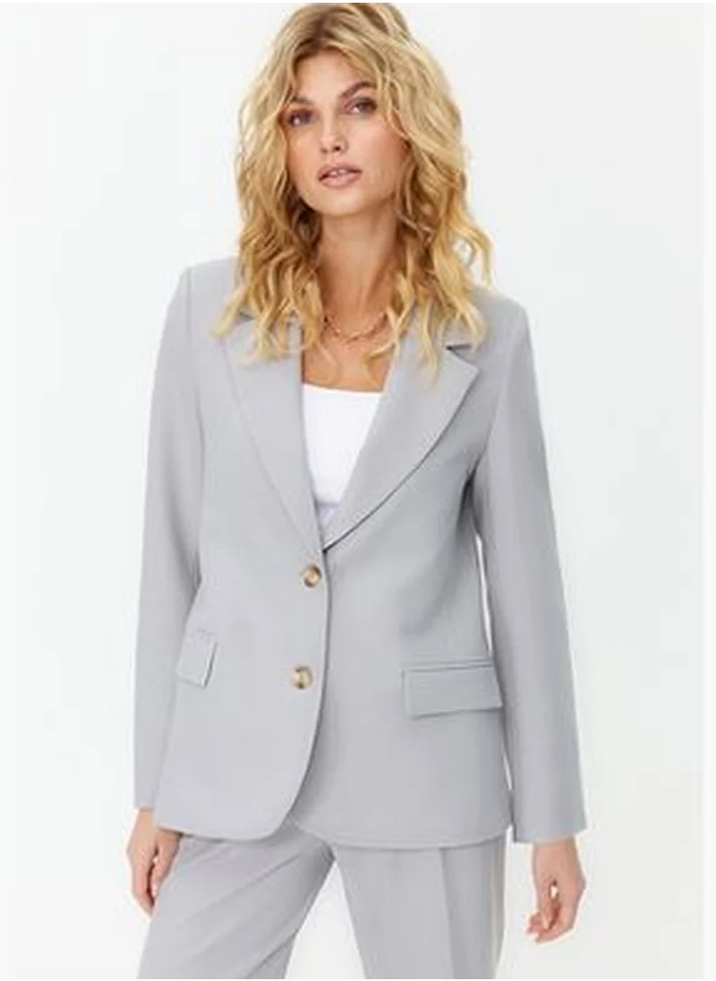 trendyol Gray Blazer Jacket TWOAW23BC00132