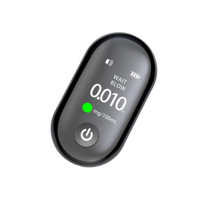 Non-Contact Alcohol Breath Tester: Black Rechargeable High-Accuracy Device With TFT Display, 3-Color Indicator Lights - Intelligent Semiconductor Technology for Family Gatherings, Construction Sites, - Image 1