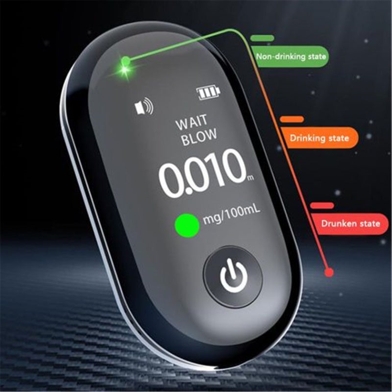 Non-Contact Alcohol Breath Tester: Black Rechargeable High-Accuracy Device With TFT Display, 3-Color Indicator Lights - Intelligent Semiconductor Technology for Family Gatherings, Construction Sites, - Image 2