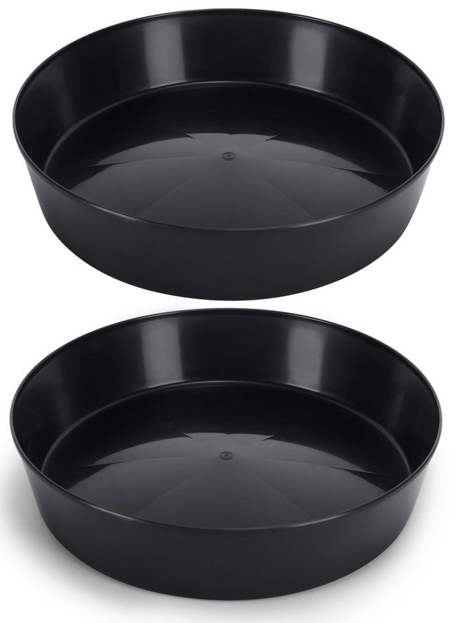 Austin Planter 18 Inch (16.3 Inch Base) Case of 2 Plant Saucer - Black Polypropylene,Heavy Duty Indoor/Outdoor Tray and Drip Pan,Collects Flower Pot Excess Water Made in USA - Image 1