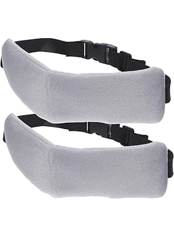 2PCS Inflatable Travel Pillow Set with Chin Strap Neck Support for Airplane Sleeping - Image 1
