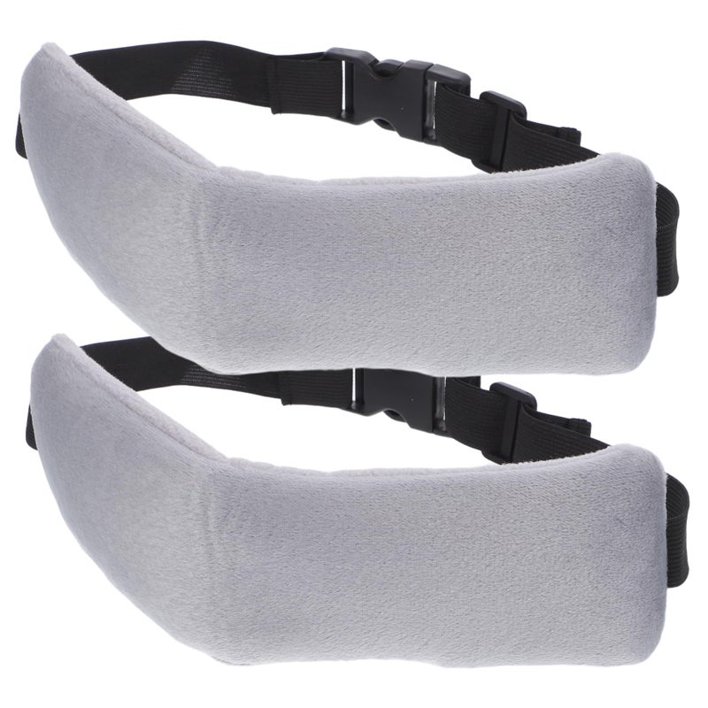 2PCS Inflatable Travel Pillow Set with Chin Strap Neck Support for Airplane Sleeping - Image 2
