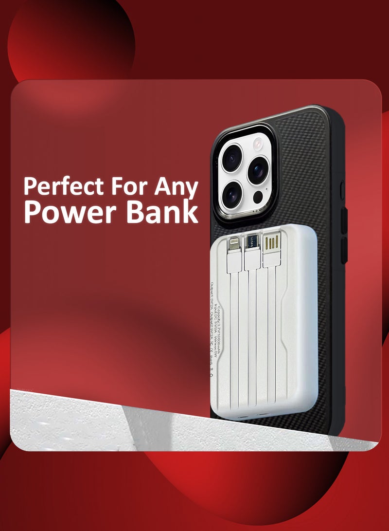 CATANES ( لجهاز آيفون 16 برو ماكس ) غلاف من ألياف الكربون، حامل معدني، متوافق مع ماغسيف - أسود - Image 2