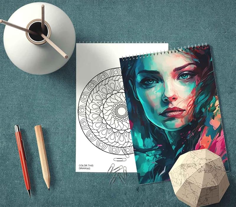 Generic EXCLUSIVE DRAWING SKETCH - A digital painting of a woman with long hair, 100 Sheets, A4 Size 20*30 cm