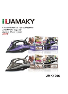 JAMAKY Italy Professional Portable Iron steam 3000w with Italian technology , 280ML powerful high quality handheld garment steam  - Image 2