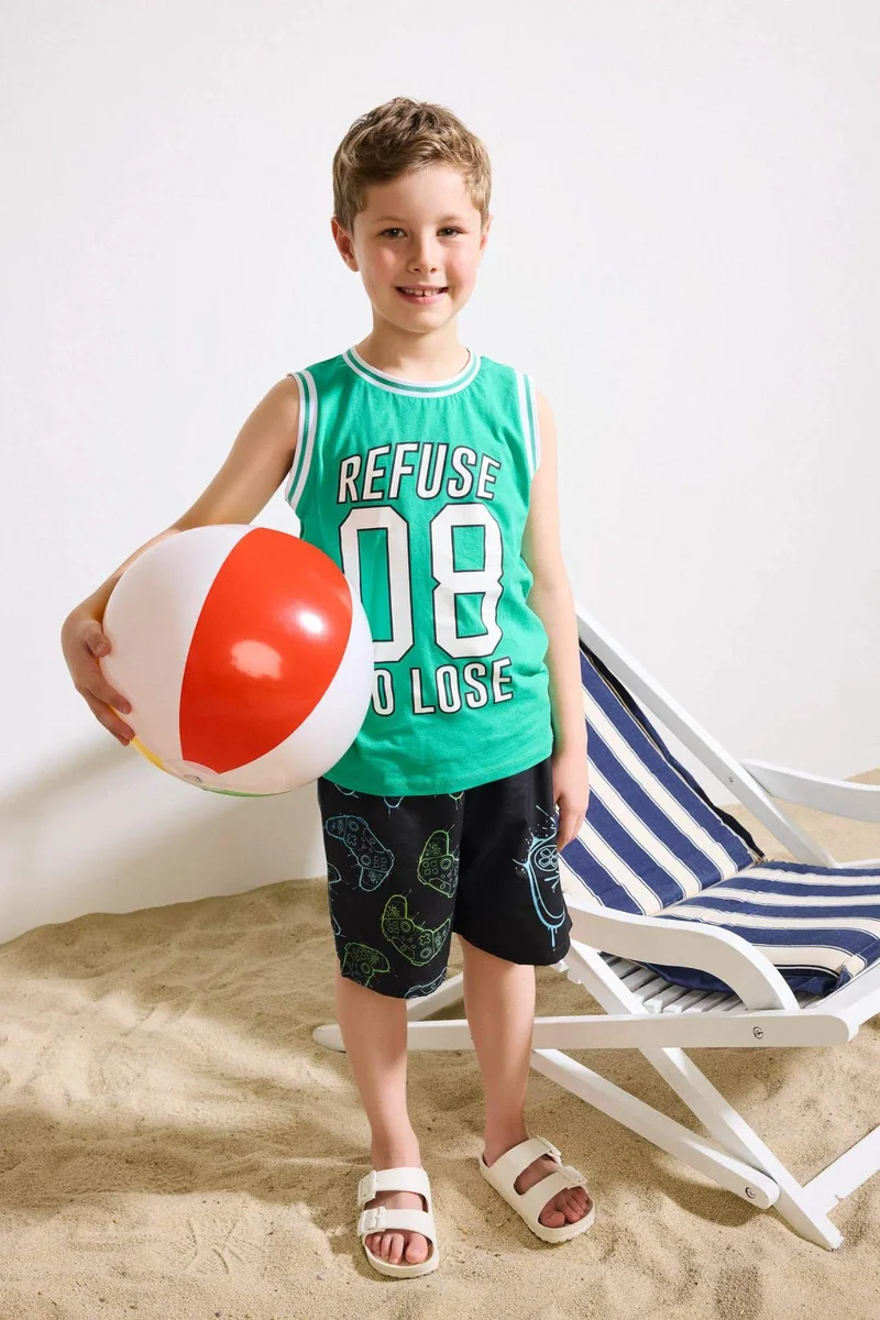ديفاكتو Boy Regular Fit Printed Swim Shorts