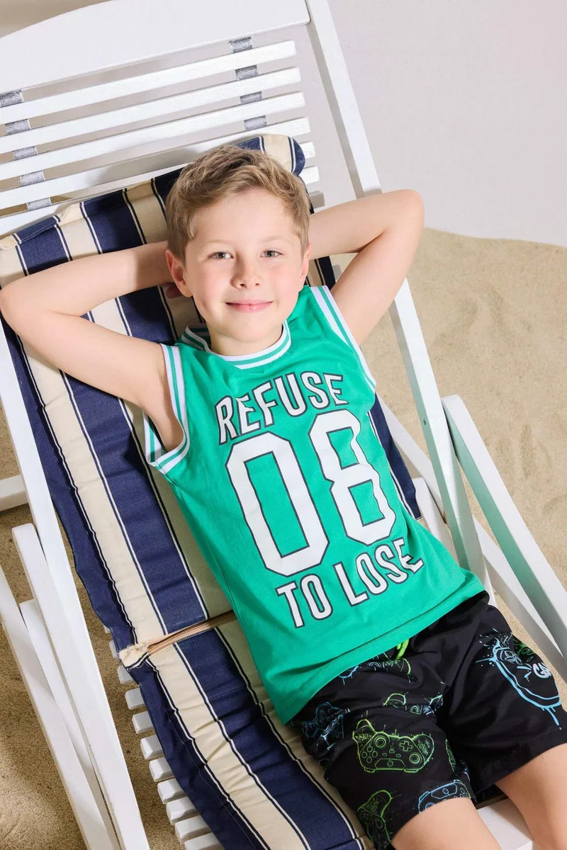 ديفاكتو Boy Regular Fit Printed Swim Shorts