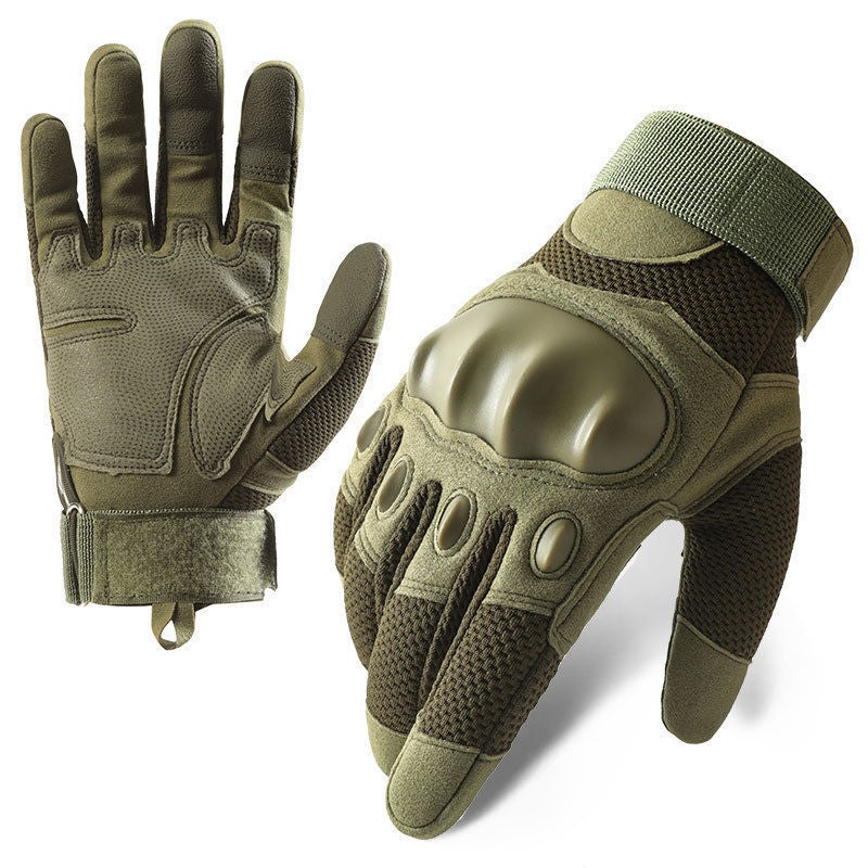 Tactical Gloves Mens Cos Outdoor Sports Mountaineering Full Finger Cut-resistant Wear-resistant Exhithat Protection Training Riding Motorcycle Zs-006 military green