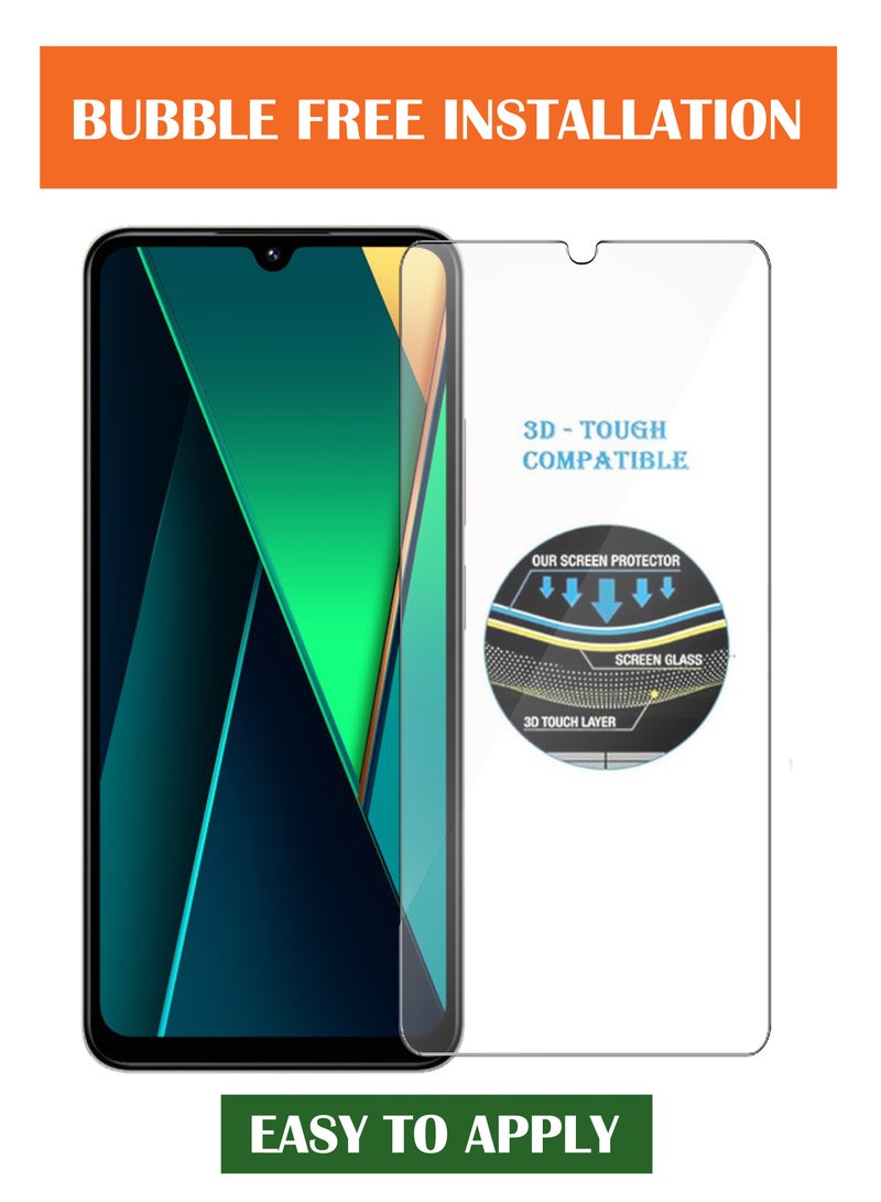 For Poco C75 - 2 Pack Tempered Glass Screen Protector - Delicate Touch , Higher Transparency , Easy to Install ,Anti-scratch and Bubble-free Screen Protector - Clear - Image 4