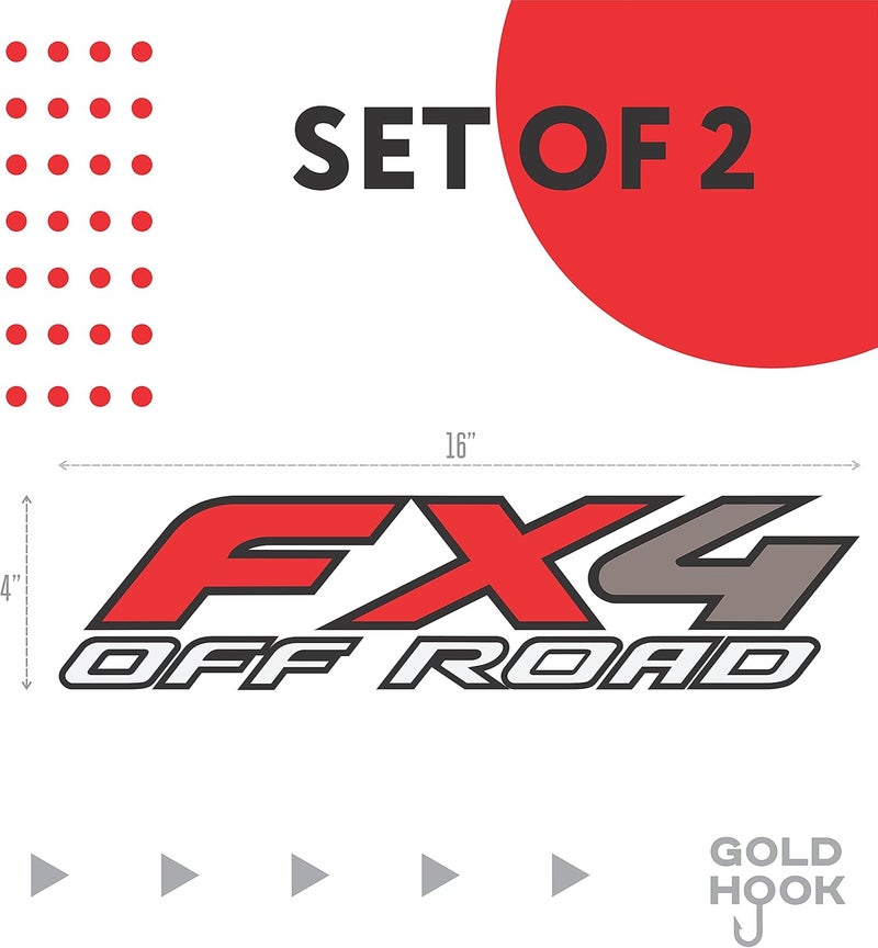 GOLD HOOK FX4 Off Road Decal Sticker for Truck F150 F250 F350 Super Duty - Image 2