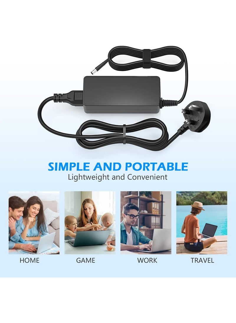شاحن لابتوب بقوة 65 واط لأجهزة HP Pavilion (طرازات DV7, DV6, DV5, DV4, DM4, G4, G6, G7, M6, G60, G61, G70, G72) وElitebook (طرازات G1, G2, 740, 750, 840, 850, 2540p, 2560p, 8460p, 8560p) - Image 2