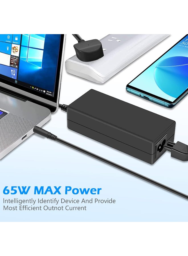 شاحن لابتوب بقوة 65 واط لأجهزة HP Pavilion (طرازات DV7, DV6, DV5, DV4, DM4, G4, G6, G7, M6, G60, G61, G70, G72) وElitebook (طرازات G1, G2, 740, 750, 840, 850, 2540p, 2560p, 8460p, 8560p) - Image 4